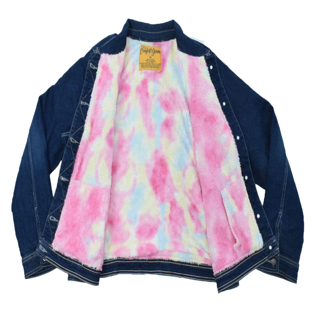 Plus Size Denim Dye Sherpa Lined Jacket
